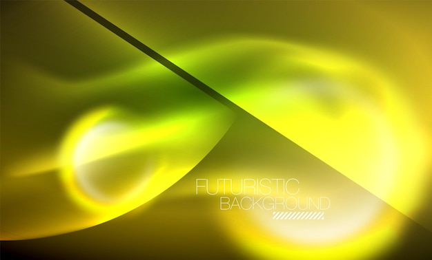Fondo abstracto de círculos de neón brillante de vector
