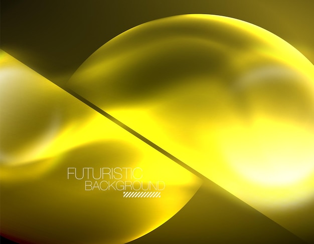 Fondo abstracto de círculos de neón brillante de vector