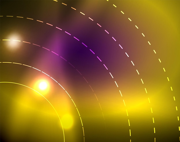 Fondo abstracto de círculos de neón