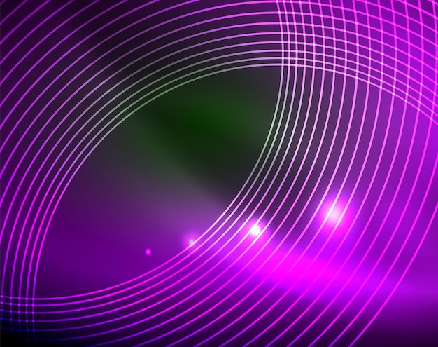 Fondo abstracto de círculos de neón