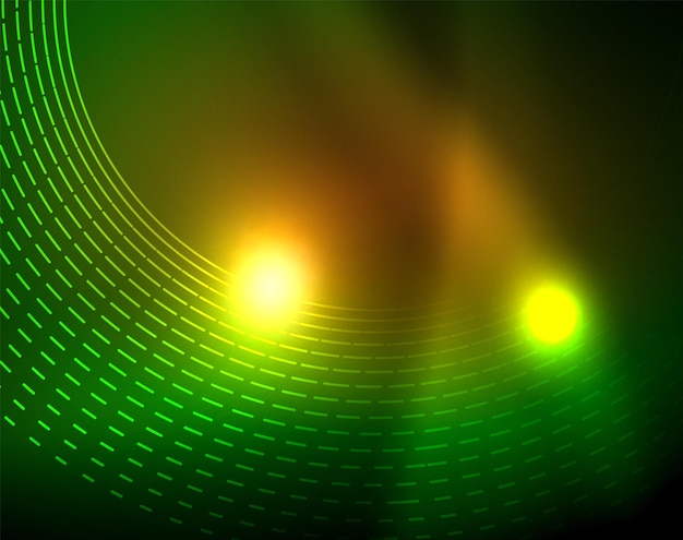 Fondo abstracto de círculos de neón