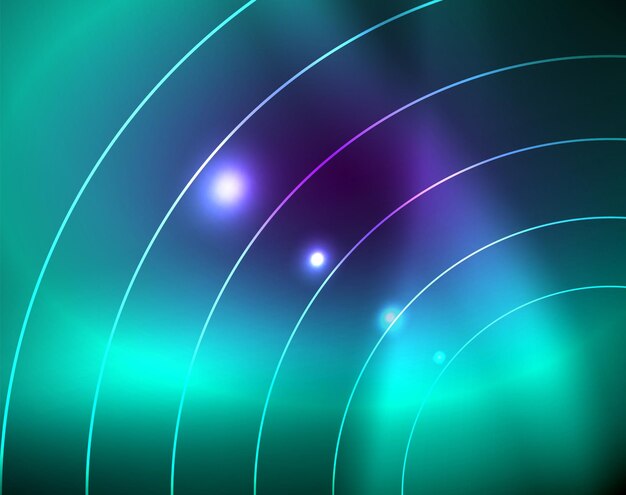 Fondo abstracto de círculos de neón
