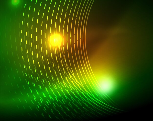 Fondo abstracto de círculos de neón
