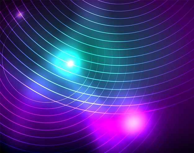 Fondo abstracto de círculos de neón