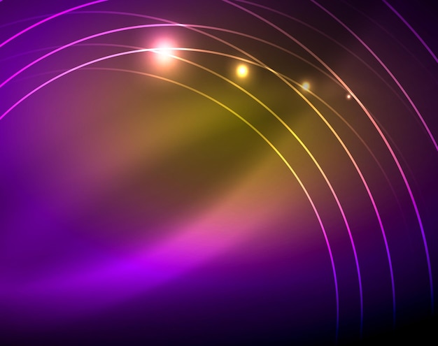 Fondo abstracto de círculos de neón