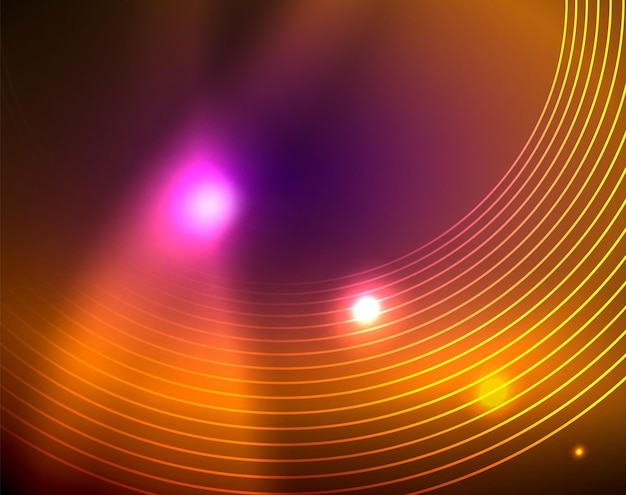 Fondo abstracto de círculos de neón