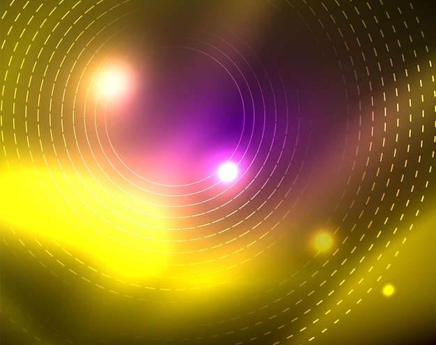 Fondo abstracto de círculos de neón