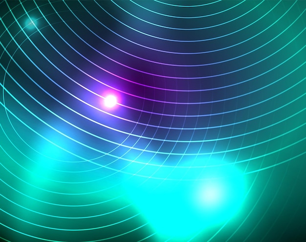 Fondo abstracto de círculos de neón