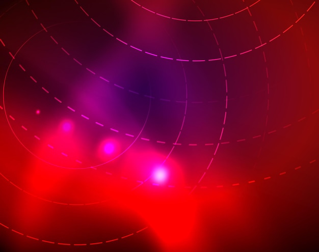 Fondo abstracto de círculos de neón