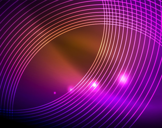Fondo abstracto de círculos de neón