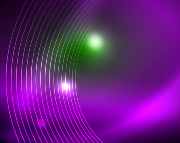 Fondo abstracto de círculos de neón