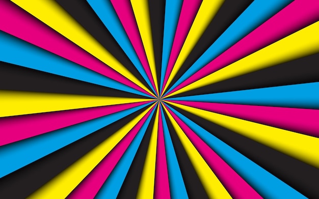 Vector fondo abstracto cmyk ilustración vectorial de cuatro colores cmyk ciano magenta amarillo y negro patrón brillante de colores