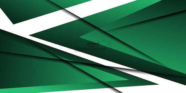 Fondo abstracto con color blanco 3D superpuesto patrón de triángulo verde fondo vectorial Eps10