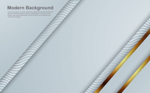 Fondo abstracto color blanco y gris con color dorado moderno