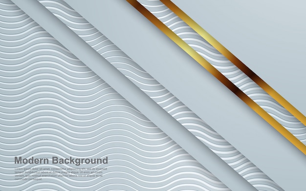 Fondo abstracto color blanco y gris con color dorado moderno