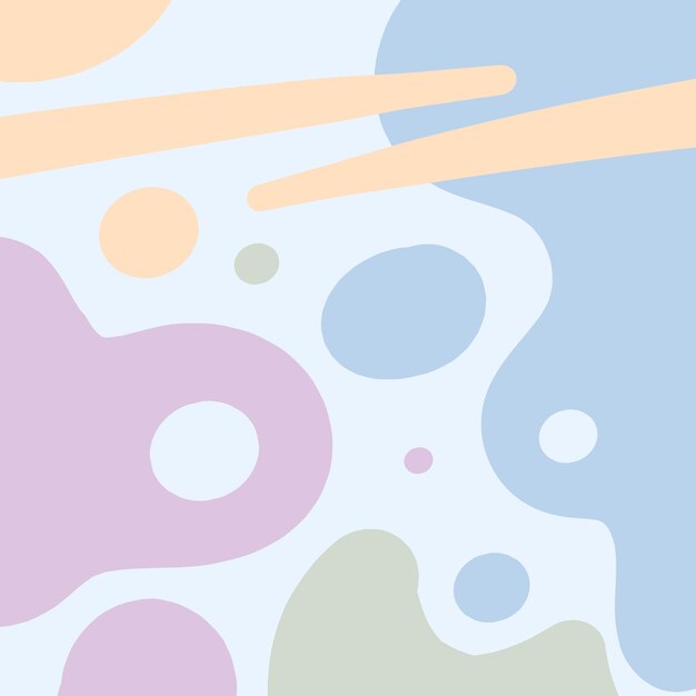 Fondo abstracto en colores pastel formas vectoriales dibujadas a mano círculos y rayas