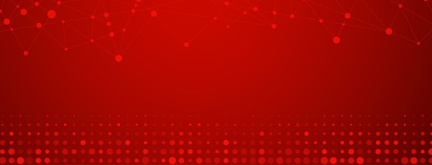Fondo abstracto en colores rojos hechos de puntos grandes y pequeños conectados por líneas rectas