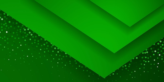 Fondo abstracto en colores verdes con varias superficies superpuestas con sombras y muchos destellos pequeños