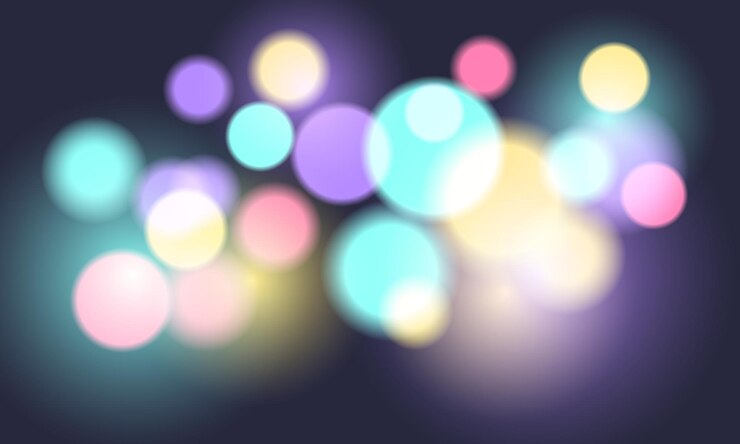 Vector fondo abstracto colorido bokeh con luces y destello de lente. ilustración vectorial.