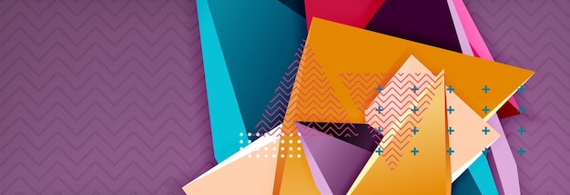 Fondo abstracto colorido composición triangular mínima abstracta