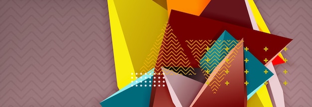 Fondo abstracto colorido composición triangular mínima abstracta
