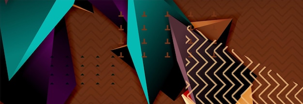 Fondo abstracto colorido composición triangular mínima abstracta