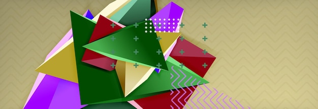 Fondo abstracto colorido composición triangular mínima abstracta