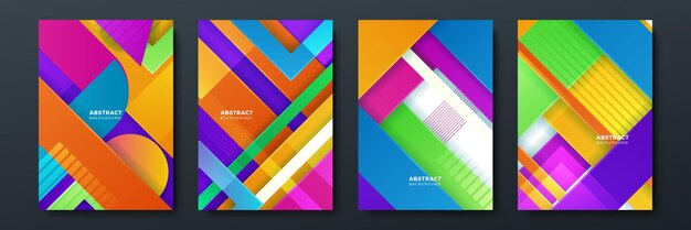 Fondo abstracto colorido para la presentación del folleto de la portada del cartel Informe anual Ilustración de vector de fondo geométrico colorido Diseño de papel tapiz moderno para el cartel de ídolo de las redes sociales