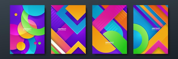 Fondo abstracto colorido para la presentación del folleto de la portada del cartel Informe anual Ilustración de vector de fondo geométrico colorido Diseño de papel tapiz moderno para el cartel de ídolo de las redes sociales