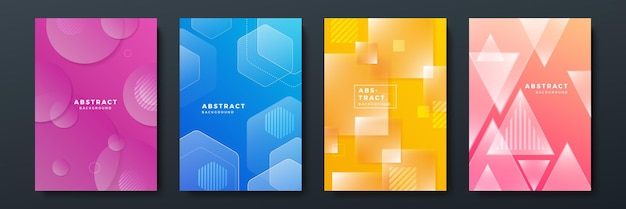 Fondo abstracto colorido para la presentación del folleto de la portada del cartel Informe anual Ilustración de vector de fondo geométrico colorido Diseño de papel tapiz moderno para el cartel de ídolo de las redes sociales