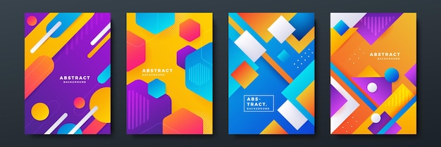 Fondo abstracto colorido para la presentación del folleto de la portada del cartel Informe anual Ilustración de vector de fondo geométrico colorido Diseño de papel tapiz moderno para el cartel de ídolo de las redes sociales