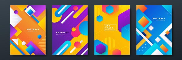 Fondo abstracto colorido para la presentación del folleto de la portada del cartel Informe anual Ilustración de vector de fondo geométrico colorido Diseño de papel tapiz moderno para el cartel de ídolo de las redes sociales