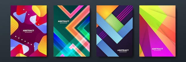 Fondo abstracto colorido para la presentación del folleto de la portada del cartel Informe anual Ilustración de vector de fondo geométrico colorido Diseño de papel tapiz moderno para el cartel de ídolo de las redes sociales