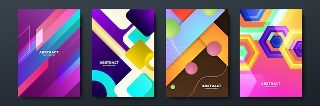 Fondo abstracto colorido para la presentación del folleto de la portada del cartel Informe anual Ilustración de vector de fondo geométrico colorido Diseño de papel tapiz moderno para el cartel de ídolo de las redes sociales