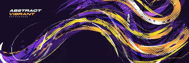 Fondo abstracto y colorido con textura de pincel y efecto de medio tono Fondo deportivo con concepto de pinta grunge