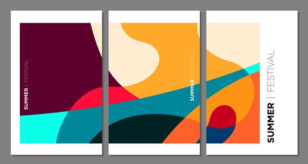 Fondo abstracto colorido vectorial para el festival de verano 2023