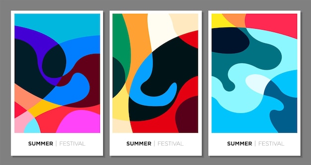 Fondo abstracto colorido vectorial para el festival de verano 2023