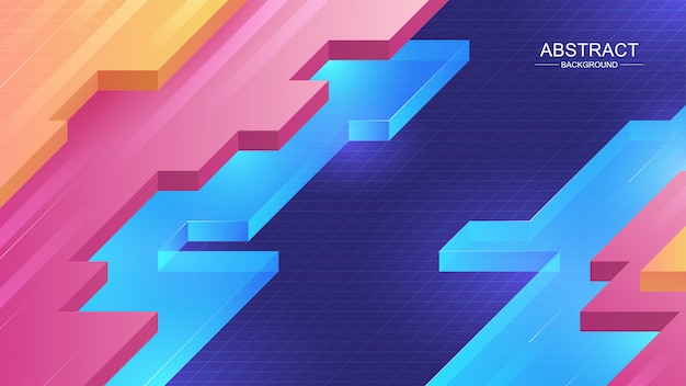 Fondo abstracto. Composición con forma isométrica.