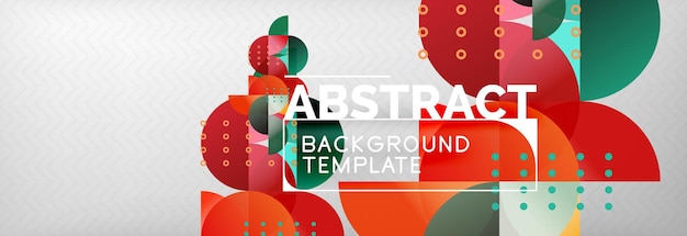 Fondo abstracto composición geométrica círculos dinámicos y formas redondas plantilla de diseño