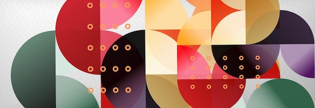 Fondo abstracto composición geométrica círculos dinámicos y formas redondas plantilla de diseño