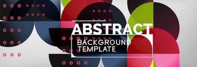 Fondo abstracto composición geométrica círculos dinámicos y formas redondas plantilla de diseño