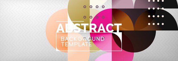 Fondo abstracto composición geométrica círculos dinámicos y formas redondas plantilla de diseño
