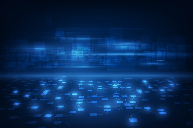 Fondo abstracto del concepto de blockchain de redes de circuito