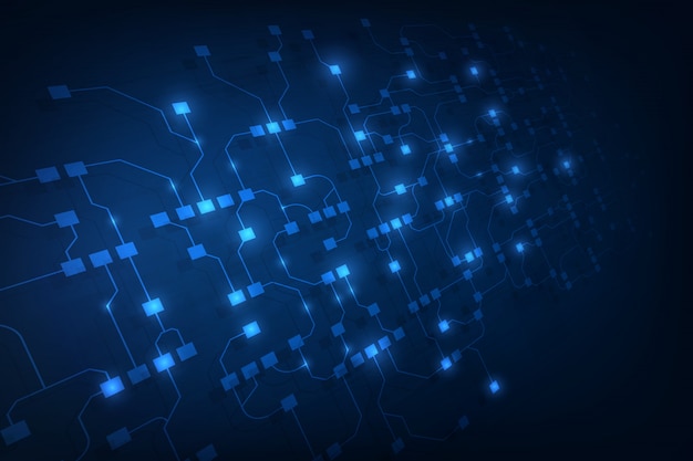 Fondo abstracto del concepto de blockchain de redes de circuito