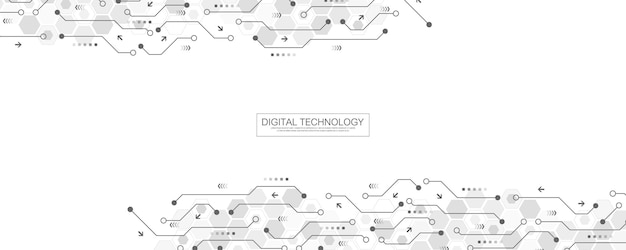 Fondo abstracto con concepto de textura de placa de circuitos tecnológicos para el título del sitio web de banner