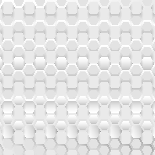 Fondo abstracto de conexión con patrón hexagonal blanco y gris