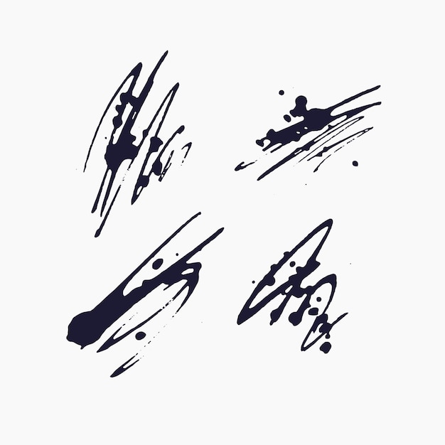Fondo abstracto Conjunto de trazos de tinta de vector con un pincel seco