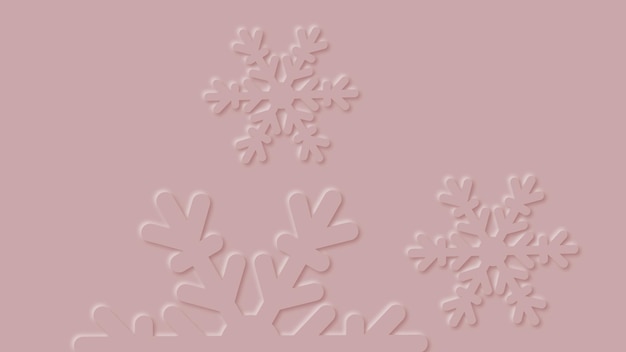 Fondo abstracto de copos de nieve en diseño de arte de papel