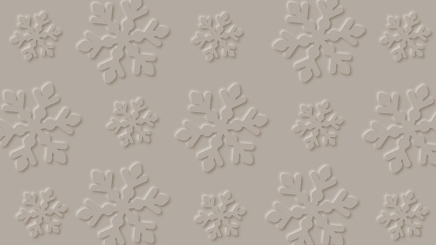 Fondo abstracto de copos de nieve en diseño de arte de papel