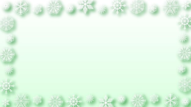 Fondo abstracto Copos de nieve de invierno con sombras Plantilla de estilo de diseño vectorial